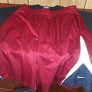 Red nike shorts